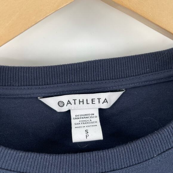 ATHLETA Top Size Small Harlow Hybrid Navy Black Athleisure Casual Work Office - Picture 5 of 15